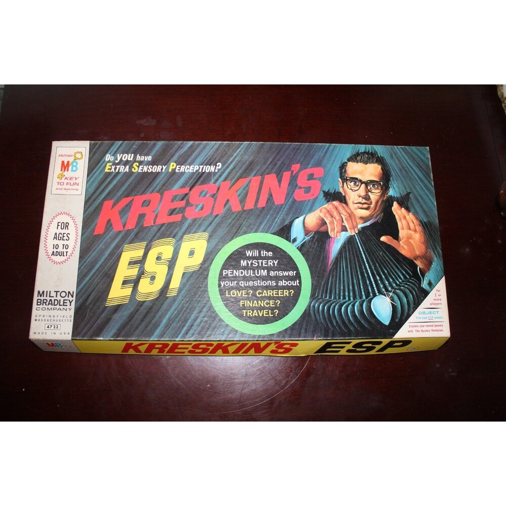Kreskin's ESP Milton Bradley Board Game 1+ Players Ages 10+ 1967 Plastic